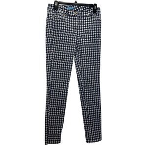 J McGlaughlin Womens Lexi Jeans Houndstooth Skinny Pants Navy White Size 6 30x30